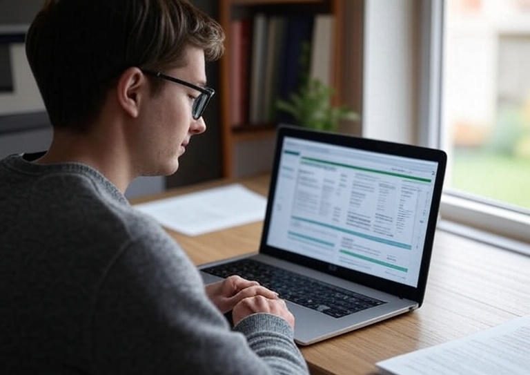 browsing a curated directory on a laptop